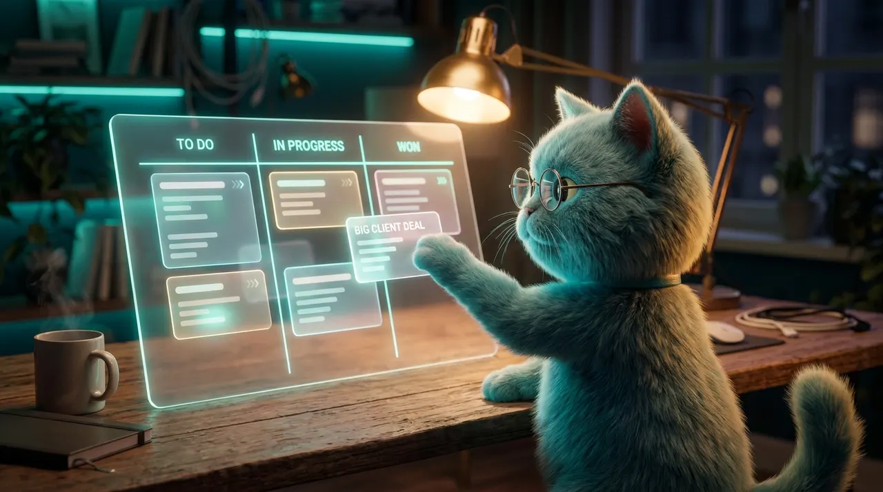 El gato calculista del estudio: ilustración para Calculadora del precio de un CRM