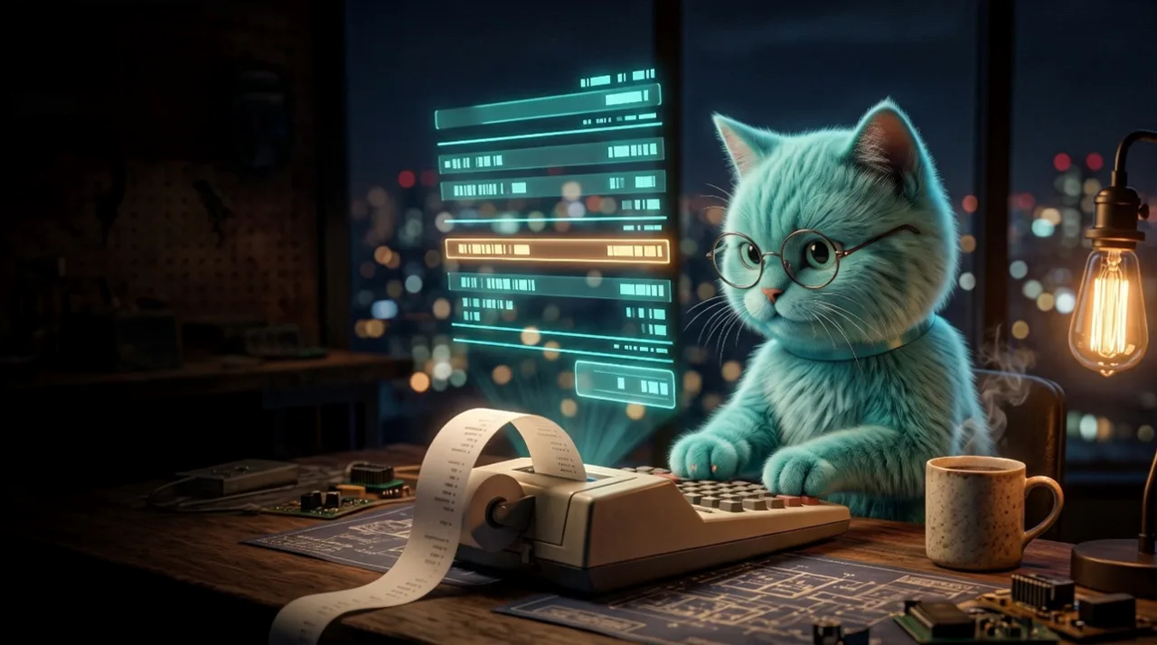 El gato presupuestador calcula el coste de un proyecto: fotograma del vídeo de presentación de la sección de calculadoras