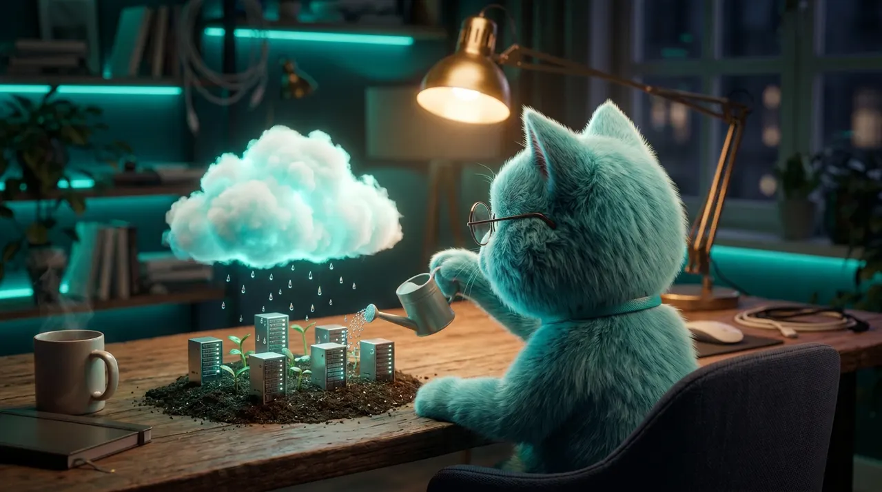 The studio's estimator cat: illustration for SaaS Platform Cost Calculator