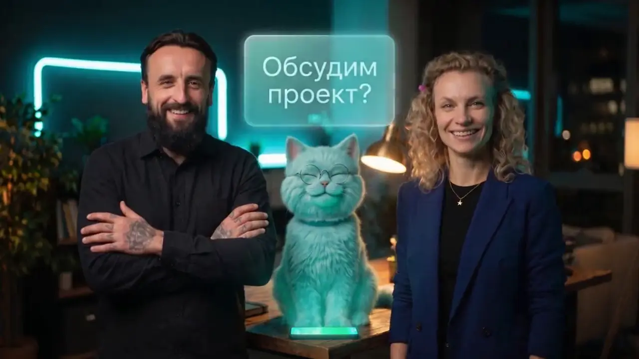 The March Code founders and the cat, the studio's AI employee