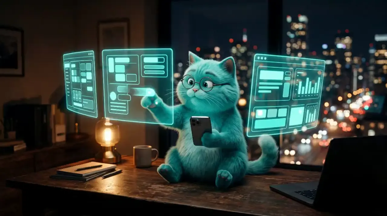 Mobile App Development: a frame from the service page intro video