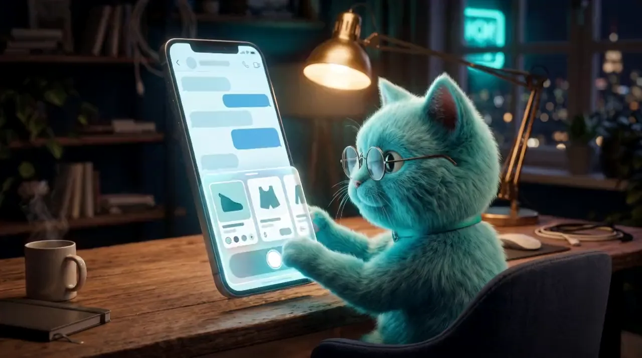 Telegram Mini App Development: a frame from the service page intro video